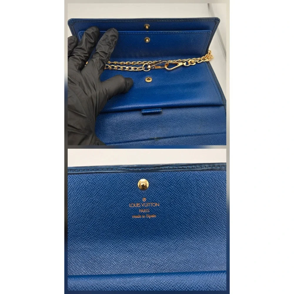 Louis Vuitton Toledo Blue Epi Leather Portefeuille International Wallet CA0939